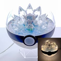 an image of a pokemon ball with lights in it