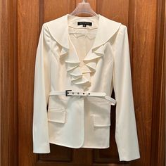 Light Cream Colored 2-Piece Women’s Dress Suit. Anne Klein. Brand New With Tags. Never Worn. In Mint Condition. Size 6 Jacket And Slacks. Very Professional Look. Elegant Formal Sets With Ruffles, Elegant Long Sleeve Sets With Ruffles, Elegant Long Sleeve Ruffled Set, Velvet Pantsuit, Black Three Piece Suit, Stretch Dress Pants, Bodysuit Blouse, Womens Dress Suits, Pink Bodysuit