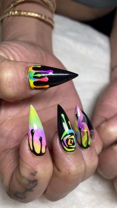 💅🏼+🎃 » Halloween Nails [Video] Neon acrylic nails, Nail designs, Goth nails Nail Designs Goth, Gel Nails Ideas, Witch Nails, Halloween Acrylic Nails, Fungal Nail, Gothic Nails, Masks Diy, Games Diy