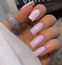 Cute and simple light pink nails Very Pale Pink Nails, Light Blush Pink Nails, Pale Pink Square Nails, Milky Light Pink Nails, Simple Nails Light Pink, Whitish Pink Nails, Milky White Pink Nails, Simple Light Pink Nails, Milky Pink Nails Acrylic