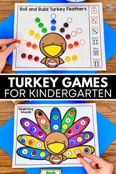 a turkey game for kids to play with the numbers and colors in this thanksgiving themed activity