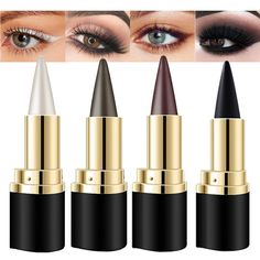 PRICES MAY VARY. ❤【Multifunctional Use】This Eyeliner Pencil can be not only for eye makeup, but also a lip liner for lip liner, or an eye shadow and eyebrow pencil. This Multi-Use eyeliner set can give you a different sense of use. ❤【Long Wear & Waterproof Smudge Proof】:Waterproof long-lasting and smudgeproof, this gel can stay on for a whole day and easy to remove with makeup remover. ❤【Easy to Use】:The creamy gel with its light and supple texture help you easily clear the line depicting the sm Cat Eye Stencil, Cat Face Makeup, Brown Gel Eyeliner, Smokey Eyeshadow Palette, Cat Eye Eyeliner, Make Up Kits, Eyeliner Stamp, Makeup Stencils, Eyeliner Set