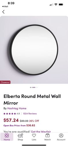 an advertisement for a mirror on the wall