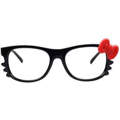 kawaii glasses | NEW HelloKitty Bow Bowknot Women Girl Kawaii Glasses Frame Costume .. Kawaii Glasses Frames, Scene Hello Kitty, Kawaii Glasses, Hello Kitty Costume, Geek Glasses, Nerdy Glasses, Scene Aesthetic, Hello Kitty Bow, Nerd Glasses