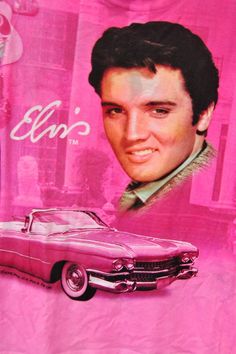 a pink t - shirt with an image of elvis presley on it