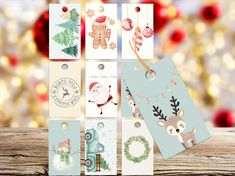 Adorable Soft Tone Blue Cream Red Christmas Gift Tags to Print at home.   Easy to download and Print. Gift Tag Printable, Gift Labels Christmas, Gift Label, Watercolor Girl, Christmas Gift Tag, Christmas Gift Tags Printable, Gift Labels, Blue Christmas, Christmas Gift Tags