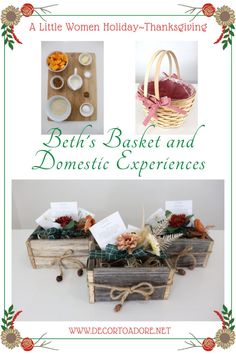 a basket and some food on a table with the words beth's basket and domestic experiences