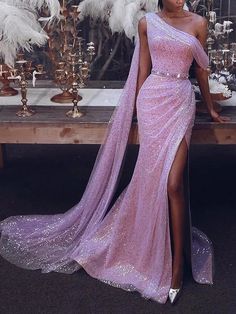 Sequin Prom Dresses Mermaid, Occasion Dresses Uk, High Split Dress, Gaun Fashion, Evening Dresses Online, Sequin Prom Dress, Sequin Evening Dresses, Split Dress, Mermaid Prom Dresses