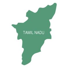 a green map of the country of tamil naddu with its capital and major cities