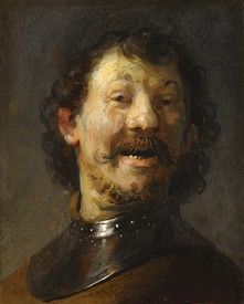 a painting of a man with a leather collar