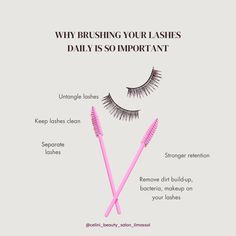 ✨ Want to keep your lashes looking fabulous all day, every day? ✨ Here’s why brushing your lashes daily is a MUST! 🪄  🌀 Untangle those lashes for a flawless look 🧼 Keep them clean and free from dirt ✂️ Separate lashes for better definition 🔗 Improve retention for longer-lasting extensions 🚫 Say goodbye to dirt, bacteria, and makeup build-up!  Ready to level up your lash game? 🌟 CLICK LINK IN BIO to discover more tips! 💖  #LashCare #LashExtensions #BeautyTips #LashGoals #HealthyLashes #EyelashExtensions #BeautyRoutine #LashLove #LashLift #LashHygiene #LashArtist #LashAddict #LashMaintenance #CleanLashes #DailyRoutine #BeautyHacks #LashHealth #LashBabe #LashTech #LashBrush #BeautyEssentials #MakeupTips #LashRetention #BeautyCommunity #LashGameStrong Reasons To Get Lash Extensions, Lash Extensions Content, Lash Captions, Eyelashes Business, Salon Content, Lash Tips, Media Aesthetic, Diy Social Media