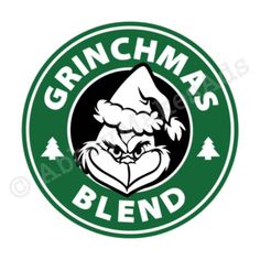 the grinmas blend logo is shown in black and white, with green trimming