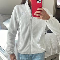 Literally Never Worn And In Perfect Condition Because I Was Always Too Afraid To Get It Dirty Lol The North Face Long Sleeve Outerwear In Winter White, The North Face Long Sleeve Winter White Outerwear, Casual Spring Outerwear By The North Face, The North Face Jackets, North Face Jackets, North Face Jacket, North Face, Get It, The North Face