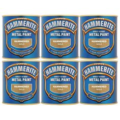 six hammerite metal paint cans