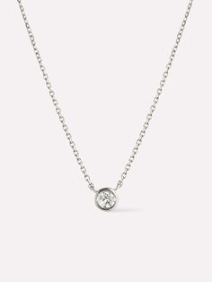 White Gold Necklace - White Gold Diamond Necklace Single Diamond Necklace, White Gold Diamond Necklace, White Gold Necklace, Gold Diamond Necklace, White Gold Necklaces, Necklace White, New Obsession, Letter Necklace, Online Jewelry Store