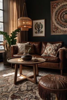 a living room filled with furniture and decor