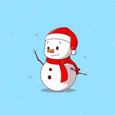 a snowman wearing a santa hat and scarf