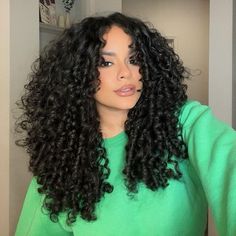 45 Cute Long and Short Curly Hairstyles for All Hair Types Curtain Bangs With Curly Hair, Bangs With Curly Hair, Long Layered Curly Hair, Hairstyles For All Hair Types, Highlights Curly Hair, Black Curls, Short Curly Hairstyles, Brown Curls