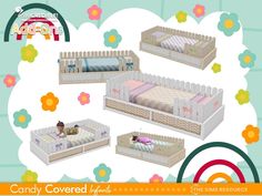 an advertisement for a baby crib and bed set