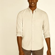 A Lighter Flannel. Our Signature Slim Shirting Updated In A Soft, Brushed, Lightweight Flannel For Versatile Layering. In A Goes-With-Everything Hue. By Buying Cotton Products From Us, You're Supporting More Sustainable Cotton Farming. Learn More At Bettercotton.Org/Learnmore Designed For An Easy, Tapered Fit. Wear It Your Way: Solo Or Layered, Tucked Or Untucked. 100% Cotton Slim Fit With A 29½" Length; Based On A Size M Front Button Placket Button-Down Spread Collar; One Chest Pocket; Long Sle Casual Long Sleeve Dress Shirt For Everyday, Fitted Long Sleeve Shirt For Everyday, Casual Fitted Dress Shirt For Everyday, Fitted Long Sleeve Dress Shirt For Everyday, Classic Long Sleeve Flannel Shirt For Summer, Fitted Collared Flannel Shirt For Workwear, Beige Cotton Shirt For Business Casual, Classic Long Sleeve Summer Flannel Shirt, Fitted Button-up Flannel Shirt For Work