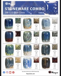 an advertisement for stoneware combo with many different colors and designs on the front