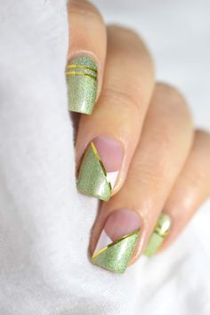 Wedding Guest Nail Designs, Nails Care, Yellow Nail Art, Yellow Nails Design, Different Nail Shapes, Geometric Nail Art, Stylish Nails Designs, Geometric Nail, Glam And Glitter