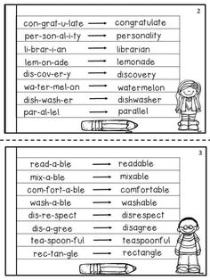 two worksheets with words and pictures to describe the different things that are present in this