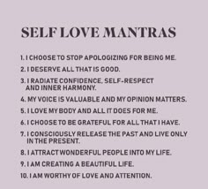 the rules for self love mantras