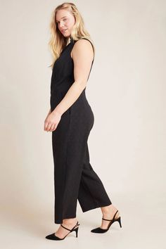 Rendered in a comfortable stretch knit, this sophisticated jumpsuit is a one-and-done outfitting essential. Fashion, women's fashion, women style, casual style, jumpsuits, casual fashion, fashion ideas, summer style, summer fashion, trendy outfits, summer fashion, #fashion #summerfashion #fashionideas #styleinspiration #styleideas #fashionTrends #fashionInspiration #elegantfashion #fashionstyle #jumpsuit Sleek Jumpsuits And Rompers For Fall Workwear, Sleek Workwear Jumpsuits And Rompers For Fall, Sleek Fall Workwear Jumpsuits And Rompers, Elegant Fitted Jumpsuits And Rompers For Business Casual, Sleek V-neck Jumpsuit For Workwear, Versatile Jumpsuits And Rompers For Spring Workwear, Chic Black Jumpsuits And Rompers For Work, Chic Black Jumpsuits For Work, Sleek Black Jumpsuits And Rompers For Work