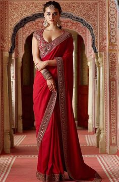 Sabyasachi Bridal, Red Sari, Indian Sari Dress, Saree Designer, Sari Dress, Indian Saree Blouses Designs, Indian Fashion Saree, Saree Designs Party Wear, Traditional Indian Outfits