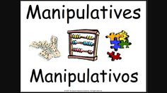 the words manpulativs are written in black and white with puzzle pieces