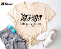 Retro Vintage Disney Shirt - Mickey & Co 1928 Disneyworld Shirts Family Mickey And Friends Shirt Mickey Shirt, Disneyland Shirts, Disney World Shirts, Disney Memories, Birthday Tee, Disney Shirt, Tour Shirt, Cozy Fits, Travel Shirts