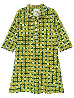 Our Tippi dress is the perfect combination of cuteness and comfort, now available in Barcelona Yellow. This classic silhouette is inspired by the preppy fashion of the 80s and features a collar and placket with 3/4 sleeves, adding a sporty touch to your wardrobe. And, of course, it comes with pockets. Crafted from soft and breathable cotton knit fabric, the Tippi dress in Barcelona Yellow is perfect for all-day wear. The vibrant yellow and white geo print adds a pop of sunshine to your wardrobe, making it an ideal statement piece. Pair it with your favorite pair of tennies for a casual and stylish look. Upgrade your spring wardrobe with our Tippi dress. Its timeless design and comfortable fit make it a wardrobe staple that you'll reach for time and time again. Matches our EUGENIA cardigan Preppy Fashion, Green Dot, Pajama Robe, Geo Print, Spring Wardrobe, Classic Silhouette, The 80s, Cotton Knit, Preppy Style