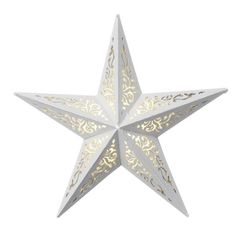 a white and gold star shaped light fixture