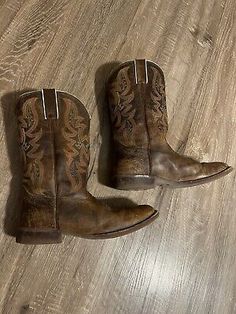 Justin 350JR CRAZY DARK TAN KIDS Leather Cowboy Western Boots Size 5.5D Broke In | eBay Boys Shoes, Kids Boys