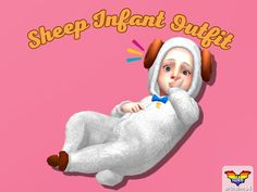 an animated image of a baby in a sheep costume with the words, sleep infant stuff