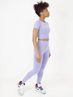 This fitness/yoga set is comfy and cute. Throw these on just because! Comes in an awesome color. Color: Lilac (light purple) Includes: 2 Pieces Features cut short sleeve crop top with leggings Golden logo 90% Nylon 10% Spandex Available for pick up and is shipped out within 3 business days Model is wearing size small. True to size. 32C bust, 26" waist, 5'6 without heels Crop Top With Leggings, Squat Proof Leggings, Shopping Games, Activewear For Women, Golden Logo, Healthy Hair Care, Short Sleeve Crop Top, Stylish Pants, Women's Workout