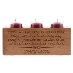 Personalized 3 Votive Tealight Candle Holder 10x4x4 – LifeSong Milestones Cherry Candle, Personalized Memorial Candles, Sympathy Candle, Memorial Candle Holder, Candle Votives, Anniversary Candle, Baby Memorial, Unique Candle Holders, Glass Votives