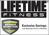 the logo for life time fitness, which is also available in stores and online shops