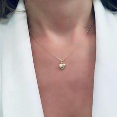 Handcrafted 18K Gold Plated 3D Heart Necklace  or Silver Plated necklace  ✨This Handcrafted Heart Necklace adopts a simple and minimalist design style, which can match all your clothing and is suitable for wearing in all scenarios.   ✨You can wear this dainty necklace to go shopping, work, or attend parties. I believe this trendy necklace will add a dressing style to you.   ✨This Jewelry is made of 18K gold plated, long-lasting, not fade or break easily. Before showering, take out of necklace and keep in a dry place so that you can keep wearing for a long time.    ✨This handcrafted minimalist heart necklace has adjustable chain length of 16in + 2in extender. Fashion & Simple gold necklace is easy to wear and take off.  Delivery From a small business in Canada    ✨I'll deliver your item in Minimalist Jewelry With Heart Charm Round Pendant, Minimalist Jewelry With Heart Charm On Round Pendant, Everyday Heart Shaped Pendant Necklace With Charms, Minimalist Heart Charm Pendant Jewelry, Charm Heart Pendant Necklace As Gift For Her, Delicate Heart Bead Charm Necklace With Heart Pendant, Delicate Heart Pendant Charm Necklace With Heart Beads, Minimalist Heart Pendant Jewelry With Charms, Minimalist Heart Pendant Charms Jewelry