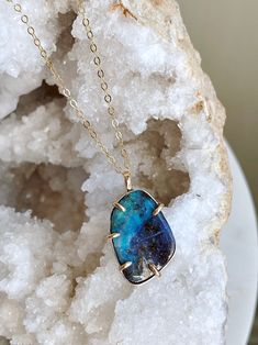 Boulder Opal Necklace - Etsy Nature-inspired Opal Gemstone Jewelry, Boulder Opal Jewelry, Boulder Opal Necklace, Australian Boulder Opal, Peruvian Opal, Crystal Necklaces, Diamond Quartz, Moonstone Necklace, Opal Earrings