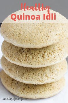 there is a stack of cookies with the words healthy quinoa idi on top