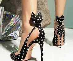 Polka Dot Shoes, Daily Shoes, Rocker Girl, Girls Heels, Womens Stilettos, If The Shoe Fits, I Love Shoes