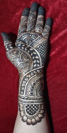 the hand is decorated with intricate designs