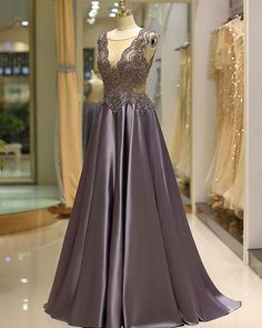 gorgeous beading evening dress, beading satin formal dress Embellished Satin Evening Dress For Banquet, Embellished Satin Evening Dress For Banquets, Embellished Satin Evening Dress For Prom, Embellished Satin Gown For Prom Season, Purple Prom Dress Long, Court Train Prom Dress, Beaded Prom Dresses, Evening Dress Beaded, Satin Evening Dress