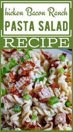 Easy Chicken Bacon Ranch Pasta Salad Recipe For Picnics Easy Chicken Bacon Ranch Pasta, Bacon Pasta Salad Recipes, Chicken Bacon Ranch Pasta Salad, Bacon Pasta Salad, Bacon Ranch Pasta, Bacon Ranch Pasta Salad, Chicken Bacon Pasta