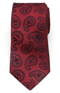 A look-twice paisley design reveals the mark of the caped crusader on this cool tie made from pure silk. Style Name:Cufflinks, Inc. Batman Paisley Silk Tie. Style Number: 6242978. Formal Patterned Paisley Suit And Tie Accessories, Formal Patterned Ties With Paisley Print, Darth Vader Silhouette, The Batman Logo, Red Batman, Logo Batman, Dc Comics Collection, Superhero Fashion, Comics Love