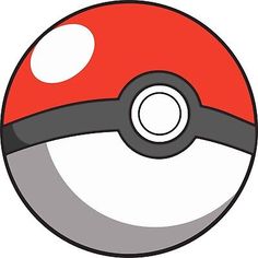 a pokemon ball is shown in red and grey colors, with white dots on it