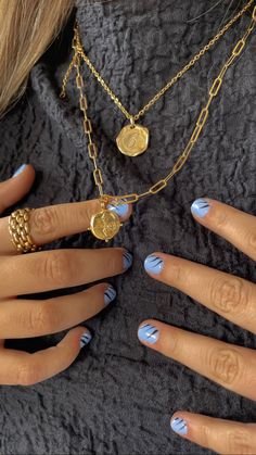 blue nails art uñas Cat Nails, Jewelry Lookbook, Just Girl Things, Nail Manicure, Swag Nails