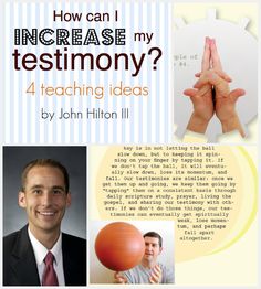 a man holding a red ball in his hands with the words how can i increase my testimony?